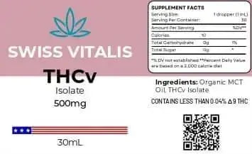 Swiss Vitalis THCv 500mg Isolate Oil - Swiss Vitalis 