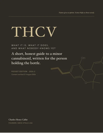 Capa da edição de bolso do Guia THCv: THCV, the 2026 evidence and legal guide, edição de bolso 2026.2.